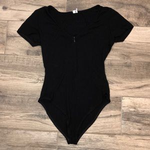 Urban Outfitters Ribbed Black Bodysuit